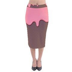 Ice Cream Pink Choholate Plaid Chevron Velvet Midi Pencil Skirt by Mariart