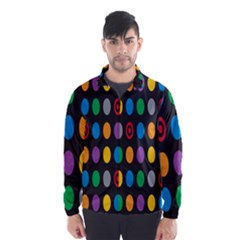 Polka Dots Rainbow Circle Wind Breaker (men) by Mariart