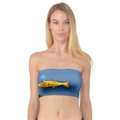 Water Bubbles Fish Seaworld Blue Bandeau Top by Mariart