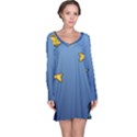 Water Bubbles Fish Seaworld Blue Long Sleeve Nightdress View1