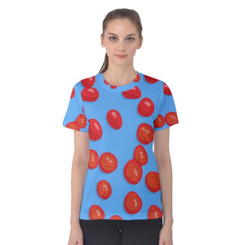 Tomatoes Fruite Slice Red Women s Cotton Tee by Mariart