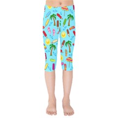 Beach Pattern Kids  Capri Leggings  by Valentinaart