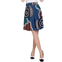 Aboriginal Art - Riverside Dreaming A-line Skirt by hogartharts