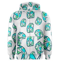 Brilliant Diamond Green Blue White Men s Zipper Hoodie by Mariart