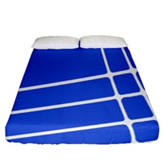 Line Stripes Blue Fitted Sheet (queen Size) by Mariart