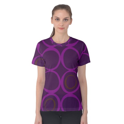 Original Circle Purple Brown Women s Cotton Tee by Mariart