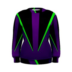 Rays Light Chevron Purple Green Black Line Women s Sweatshirt by Mariart