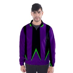 Rays Light Chevron Purple Green Black Line Wind Breaker (men) by Mariart