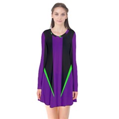 Rays Light Chevron Purple Green Black Line Flare Dress by Mariart