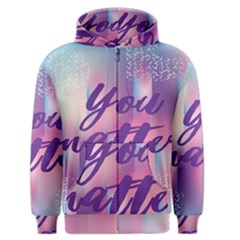 You Matter Purple Blue Triangle Vintage Waves Behance Feelings Beauty Men s Zipper Hoodie by Mariart