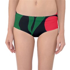 Illustrators Portraits Plants Green Red Polka Dots Mid-waist Bikini Bottoms by Mariart