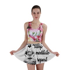 Eat, Sleep, Meditate, Repeat  Mini Skirt by Valentinaart