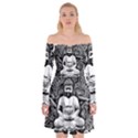 Ornate Buddha Off Shoulder Skater Dress View1