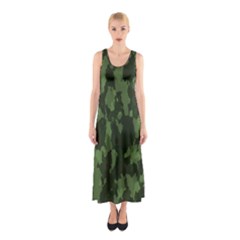 Camouflage Green Army Texture Sleeveless Maxi Dress by BangZart