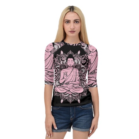 Ornate Buddha Quarter Sleeve Tee by Valentinaart