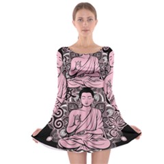 Ornate Buddha Long Sleeve Skater Dress by Valentinaart