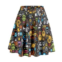 Many Funny Animals High Waist Skirt by BangZart