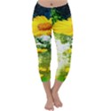 Yellow Flowers Capri Winter Leggings  View1