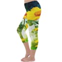 Yellow Flowers Capri Winter Leggings  View2