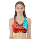 Comic Book VS with Colorful Comic Speech Bubbles  Sports Bra with Border View1