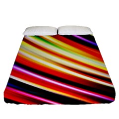 Funky Color Lines Fitted Sheet (queen Size) by BangZart