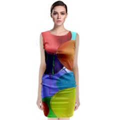 Colorful Balloons Render Sleeveless Velvet Midi Dress by BangZart