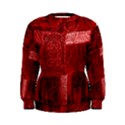 Red Background Patchwork Flowers Women s Sweatshirt View1