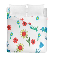 Flowers Fabric Design Duvet Cover Double Side (full/ Double Size) by BangZart