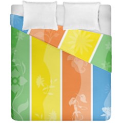 Floral Colorful Seasonal Banners Duvet Cover Double Side (california King Size) by BangZart