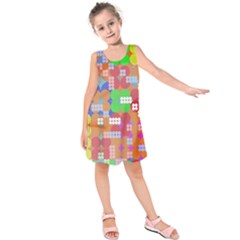 Abstract Polka Dot Pattern Kids  Sleeveless Dress by BangZart