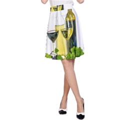 White Wine Red Wine The Bottle A-line Skirt by BangZart