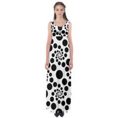 Dot Dots Round Black And White Empire Waist Maxi Dress by BangZart