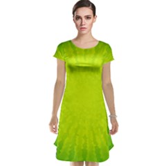 Radial Green Crystals Crystallize Cap Sleeve Nightdress by BangZart