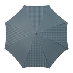 Silent Night Blue Mini Gingham Check Plaid Golf Umbrellas by PodArtist