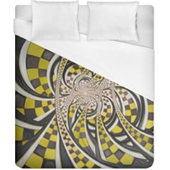 Liquid Taxi Cab, A Yellow Checkered Retro Fractal Duvet Cover (california King Size) by jayaprime