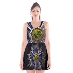 Flower Structure Photo Montage Scoop Neck Skater Dress by BangZart