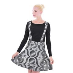 Metal Circle Background Ring Suspender Skater Skirt by BangZart