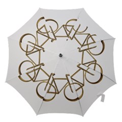 Elegant Gold Look Bicycle Cycling  Hook Handle Umbrellas (large) by yoursparklingshop