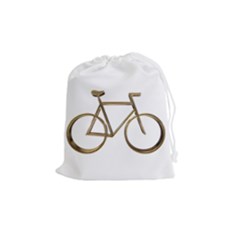 Elegant Gold Look Bicycle Cycling  Drawstring Pouches (medium)  by yoursparklingshop