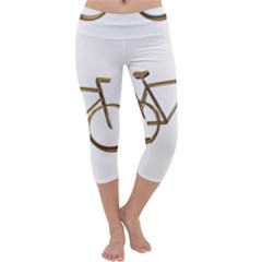 Elegant Gold Look Bicycle Cycling  Capri Yoga Leggings by yoursparklingshop