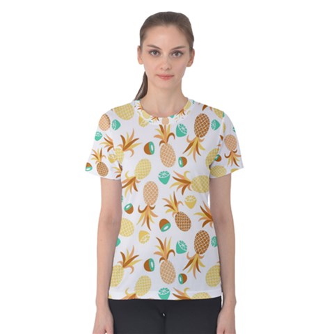 Seamless Summer Fruits Pattern Women s Cotton Tee by TastefulDesigns