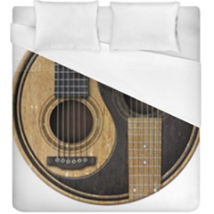 Old And Worn Acoustic Guitars Yin Yang Duvet Cover (king Size) by JeffBartels