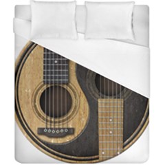 Old And Worn Acoustic Guitars Yin Yang Duvet Cover (california King Size) by JeffBartels