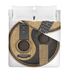 Old And Worn Acoustic Guitars Yin Yang Duvet Cover Double Side (full/ Double Size) by JeffBartels