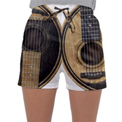 Old And Worn Acoustic Guitars Yin Yang Sleepwear Shorts by JeffBartels