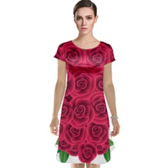 Floral Heart Cap Sleeve Nightdress by BangZart