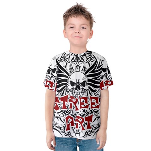 Tattoo Tribal Street Art Kids  Cotton Tee by Valentinaart