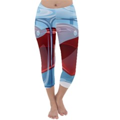 Heart In Ice Cube Capri Winter Leggings  by BangZart