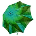 Sunlight Filtering Through Transparent Leaves Green Blue Hook Handle Umbrellas (Large) View2