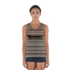 Stripy Knitted Wool Fabric Texture Sport Tank Top  by BangZart